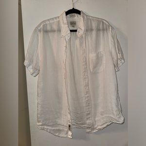 J. Crew Slim Fit Short Sleeve Linen Button Down Shirt